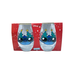Set 2 Vasos Redondos Navidad Stitch
