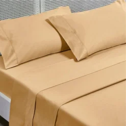 Juego De Sabanas 144 Hilos Colores Sólidos Beige 2 Plazas Antonnia